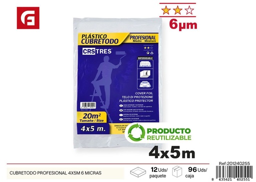 [201240255] Cubre todo profesional 4x5 m 6 micras - Protección y pintura