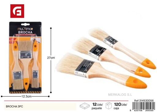 [314530056] Brocha 3 piezas - Pintura y accesorios