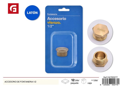 [114700277] Conector de fontanería 1/2" - Accesorios de fontanería y conexiones