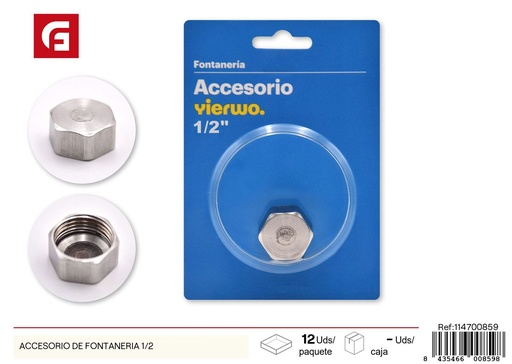 [114700859] Conector de fontanería 1/2" - Accesorios de fontanería y conexiones