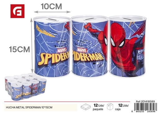 [201418589] Hucha metálica Spiderman 10*15 cm - Decoración y huchas