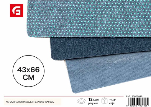 [8431066904861] Alfombra rectangular bandas 43*66 cm - Textiles para el hogar y alfombras