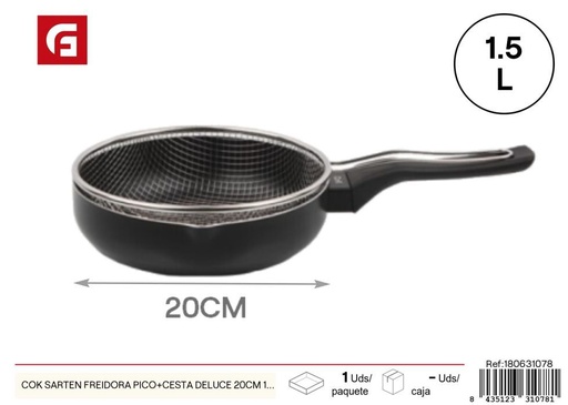 [180631078] Sartén freidora con pico y cesta COK DELUCE de 20 cm 1.5L - Utensilios de cocina