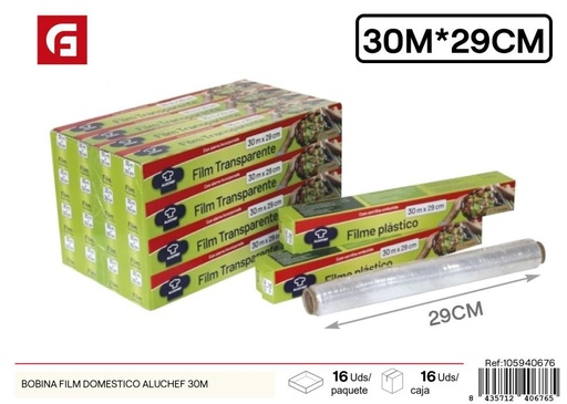[105940676] Bobina de film doméstico Aluchef 30m - Utensilios de cocina y envolturas