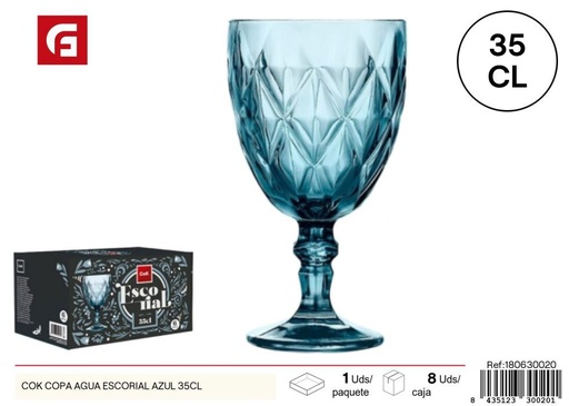 [180630020] Copa de agua escorial azul 35cl - Copas de vidrio para bebidas