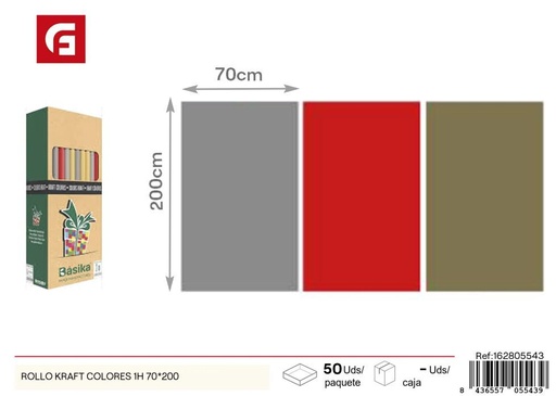 [162805543] Papel kraft de colores 70x200 cm - Envases y envolturas de regalos