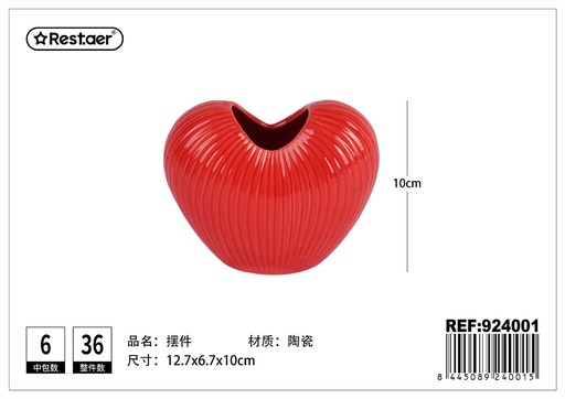 [924001] Jarrón de cerámica para San Valentín 12.5*6.2*9.8 cm - Decoración floral y jarrones