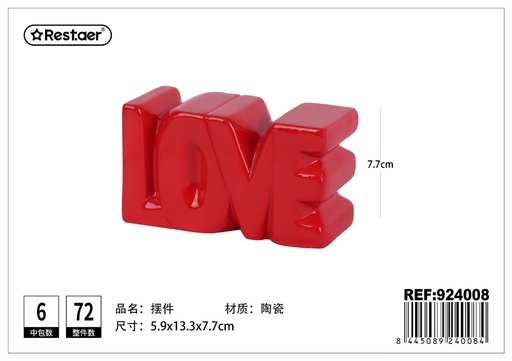 [924008] Adorno de cerámica para San Valentín 5.9x13.3x7.7 cm - Decoraciones para el Día de San Valentín