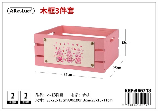 [965713] Cesta de almacenaje de tres piezas 35x25x15 cm - Almacenaje decorativo