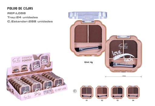 [L058-01] Polvo para cejas 24 Unidades - Lápiz y polvo para cejas