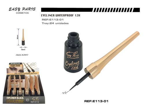 [E113-01] Eyeliner Waterproof 24 Unidades - Lápiz de ojos