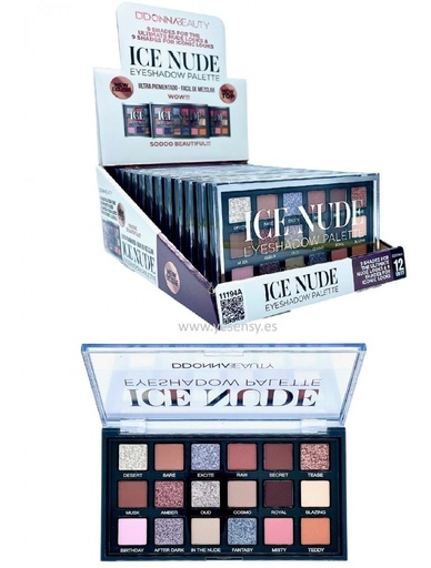 [8436045037718] Pala de sombras de ojos "Ice Nude" 12 Unidades - Cosméticos variados