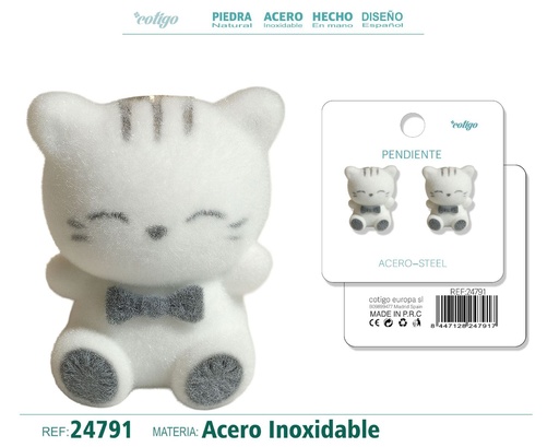 [24791] Pendiente de terciopelo con accesorio de acero inoxidable - Joyería de moda