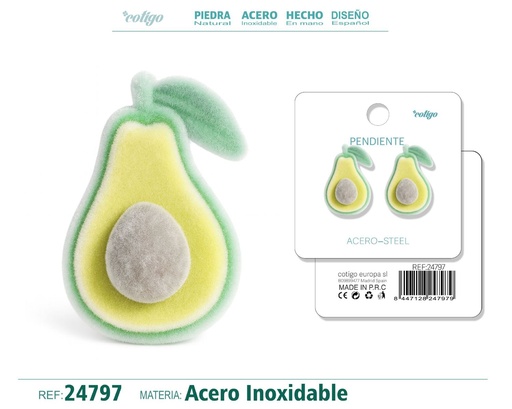 [24797] Pendiente de terciopelo con accesorio de acero inoxidable - Joyería de moda