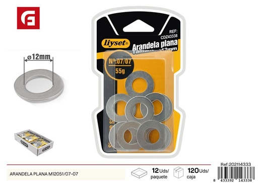 [202114333] Arandela plana M12 - Accesorios para ferretería