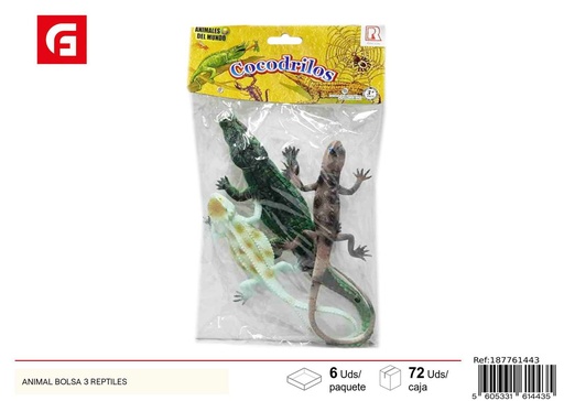 [187761443] Juguetes de animales bolsa 3 reptiles - Juguetes de animales