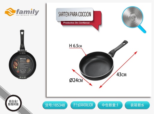 [105348] Sartén negra ultra profunda 24x6.5 cm 2.8 mm - Utensilios de cocina y sartenes