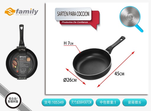 [105349] Sartén negra ultra profunda 26x7 cm 2.8 mm - Utensilios de cocina y sartenes