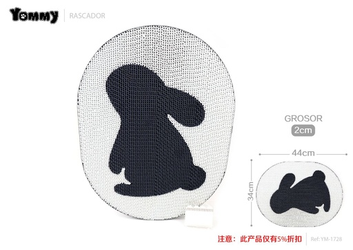 [YM1728] Rascador en forma de conejo para gato 44x34x2 cm - Juguete para mascotas
