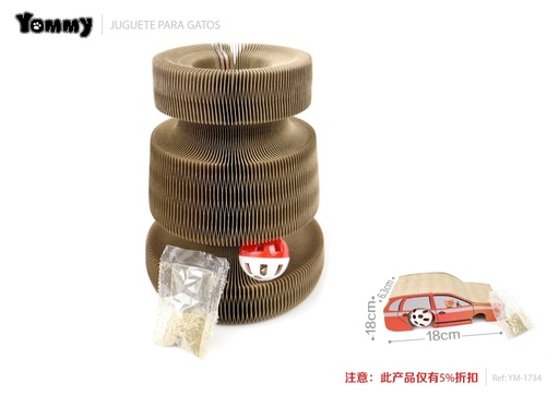 [YM1734] Plegable rascador diseño acordeón para gato 18x6x6.3cm - Rascadores para gatos