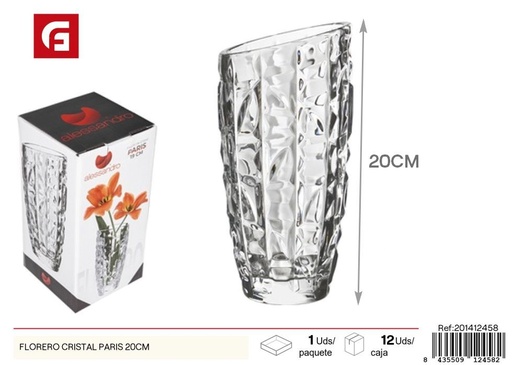 [201412458] Florero de cristal París 20 cm - Decoración floral
