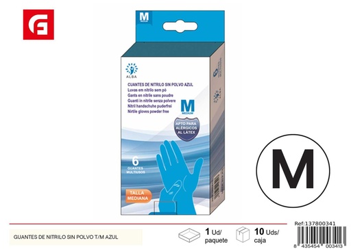 [137800341] Guantes de nitrilo sin polvo T/M azul - Accesorios de limpieza