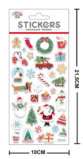 [NV9368] Stickers navidad 10x21.5 cm - Etiquetas de regalo navideñas