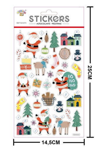 [NV9374] Stickers decor navidad 14.5x25 cm - Etiquetas de regalo navideñas