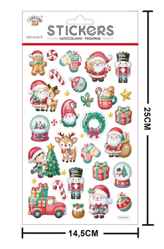 [NV9375] Stickers decor navidad 14.5x25 cm - Etiquetas de regalo navideñas