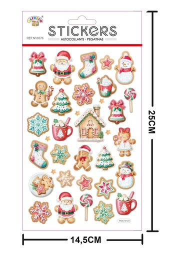 [NV9376] Stickers decor navidad 14.5x25 cm - Etiquetas de regalo navideñas