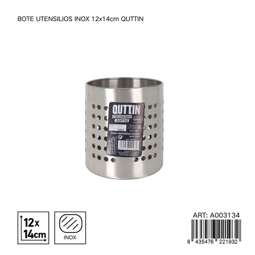 [A003134] Bote utensilios inox 12X14CM QUTTIN - Utensilios de cocina