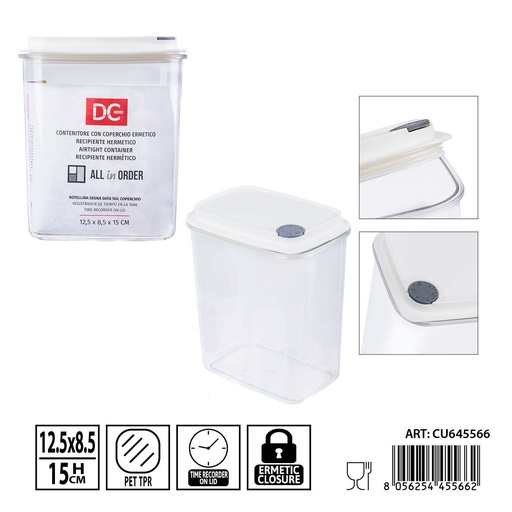 [0240240] Recipiente hermético transparente 950 ml 12.5x8.5x15 cm - Accesorios de cocina