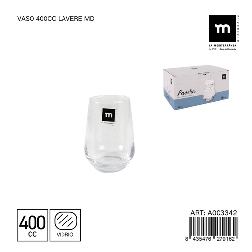[A003342] Vaso 400cc Lavere MD - Vaso functional y moderno