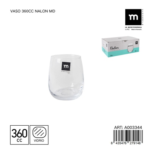 [A003344] Vaso 360cc Nalon MD - Vaso práctico para uso en casa