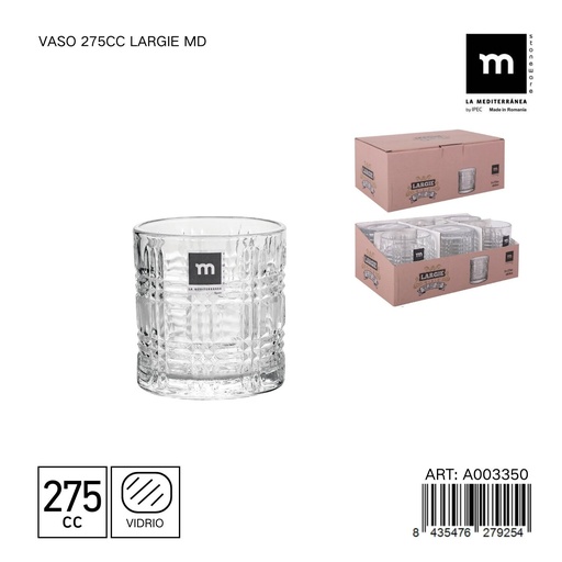 [A003350] Vaso 275cc Largie MD - Vaso moderno para uso diario