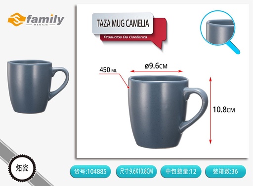 [104885] Taza mug azul mate de forma irregular 9.6*10.8 cm 450ml - Cerámica y vajilla