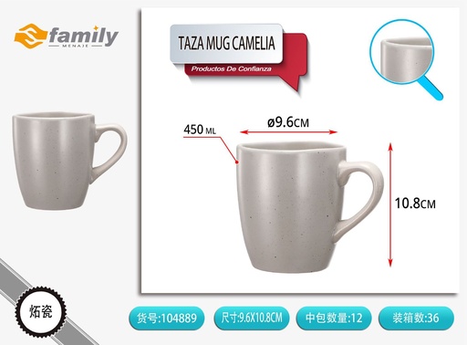 [104889] Taza mug gris mate de forma irregular 9.6*10.8 cm 450ml - Cerámica y vajilla