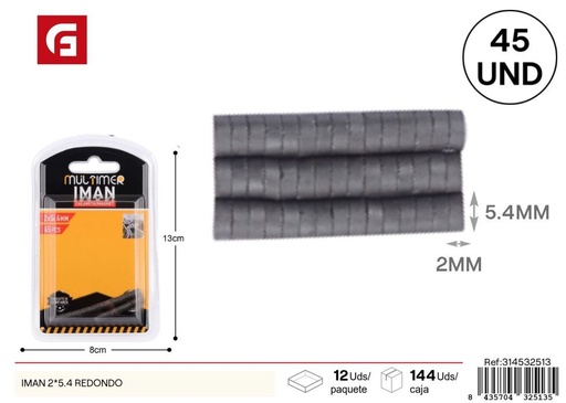 [314532513] Imán redondo 2*5.4 mm - Ferretería y herrajes