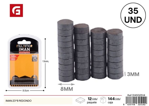[314532514] Imán redondo 23*8 mm - Ferretería y herrajes