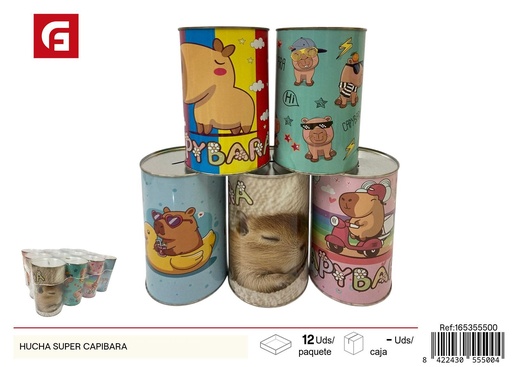 [165355500] Hucha de metal con diseño capibara - Ahorros decorativos