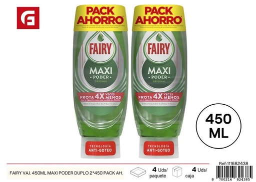 [111682438] Detergente líquido Fairy - 450 ml (Pack ahorro)