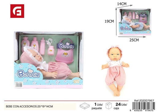 [202007967] Bebé con accesorios en caja 25*19*14 cm - Juguetes de cuidado infantil y muñecas