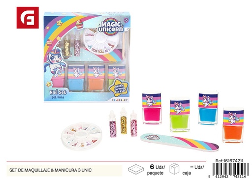 [161674211] Set de maquillaje y manicura de 3 piezas - Creatividad y diversión para niños