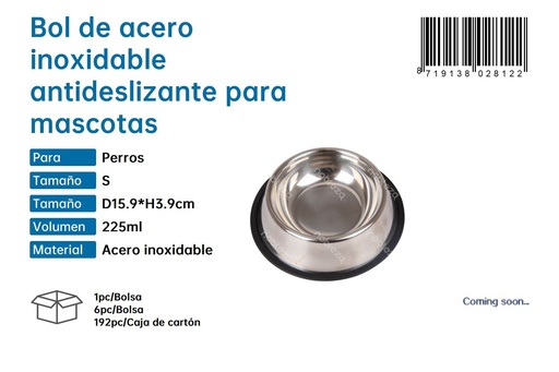 [187902812] Bol de acero inoxidable antideslizante para mascotas - Comederos y accesorios para un pis 