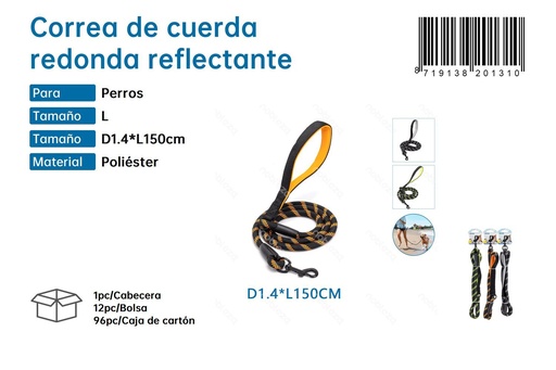 [187920131] Correa de cuerda redonda reflectante - Accesorios para mascotas