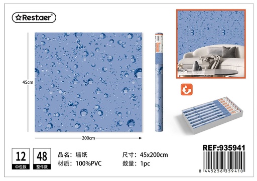 [935941] Rollo adhesivo de papel tapiz 45 cm x 2.0 m - Decoración para el hogar