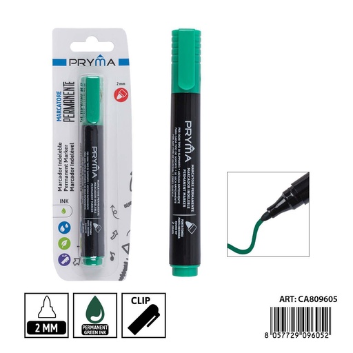 [0239545] Marcador permanente PRYMA de 2 mm color verde - Herramientas de escritura