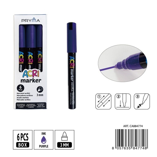 [0235563] Ratulado acrílico para redondo 3 mm N.101 - Herramientas de escritura y marcadores artísticos