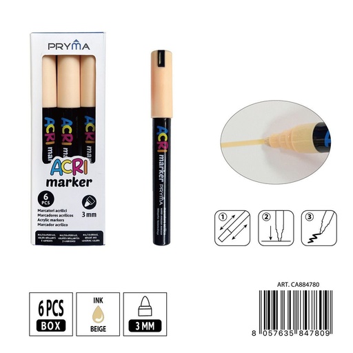 [0235569] Rotulador acrílico PRYMA de 3 mm - Herramientas artísticas