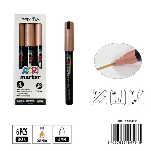 [0235580] Ratulado acrílico redondo 3 mm N.120 - Marcadores artísticos para escritura